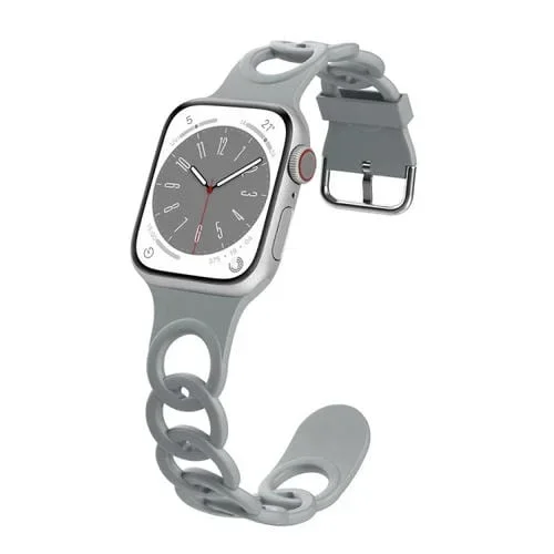 Correa de Silicona Hueca Donut para Apple Watch Series 9 45mm (Cian Ladrillo)