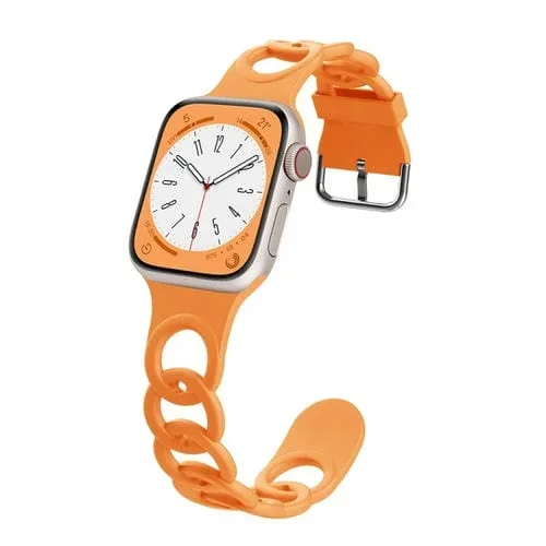 Correa de Silicona Hueca Donut para Apple Watch Series 9 45mm (Naranja)