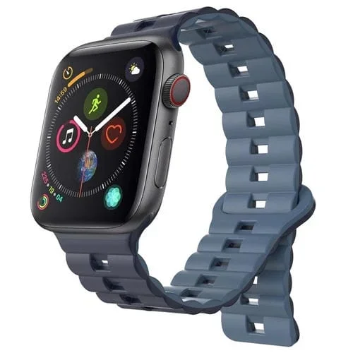 Correa de Silicona Magnética para Apple Watch Series 4 44mm (Azul Oscuro + Azul Claro)