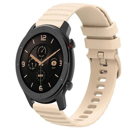 Correa de Silicona para Amazfit GTR 42mm 20mm Patrón de Puntos Ondulados (Beige)