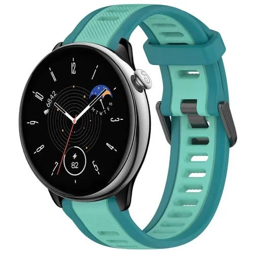 Correa de Silicona para Amazfit GTR Mini 20mm Texturizada Dos Colores (Pato de Agua)