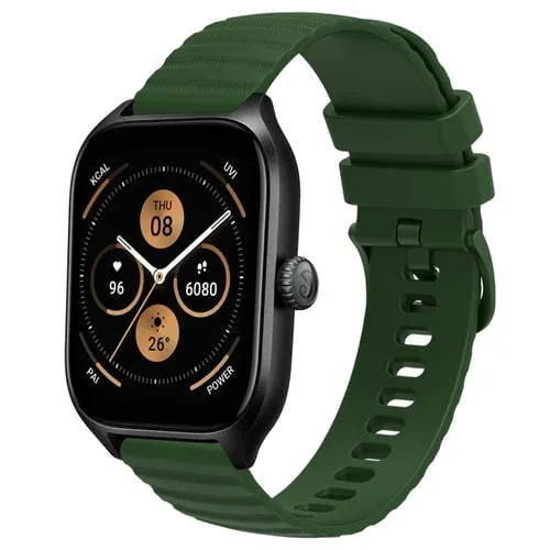 Correa de silicona para Amazfit GTS 4 20mm con patrón de puntos ondulados (Verde Militar)