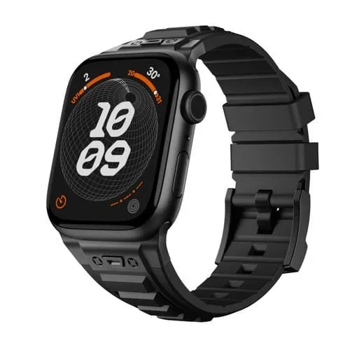 Correa de Silicona para Apple Watch SE 2022 44mm con Conector y Hebilla Negra