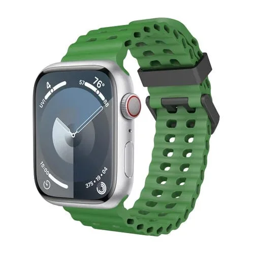 Correa de Silicona para Apple Watch Series 6 44mm con Dos Agujeros y Diseño Océano (Alfalfa)