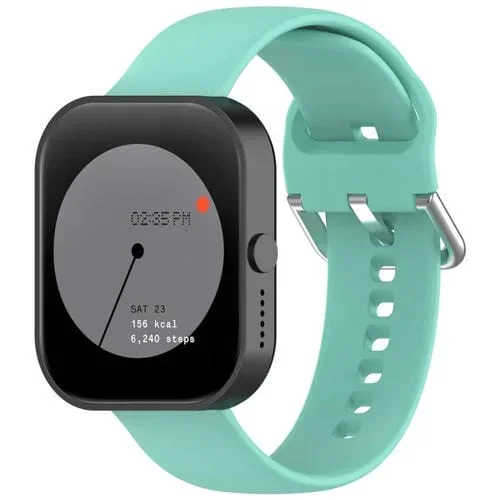 Correa de Silicona para cmf Watch Pro D395 con Hebilla Plateada 22mm (Verde Azulado) Tamaño L