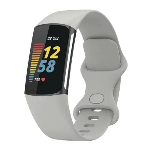 Correa de Silicona para Fitbit Charge 5 Tamaño L (Rock Grey)