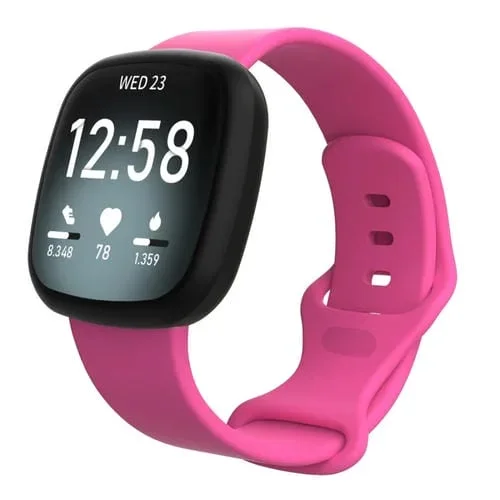 Correa de Silicona para Fitbit Versa 3 y Sense Tamaño S (Rose Red)