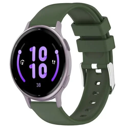 Correa de Silicona para Garmin Active 5 20mm (Verde Militar)
