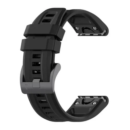 Correa de Silicona para Garmin Fenix 7S Pro 42mm de Color Sólido (Negro)