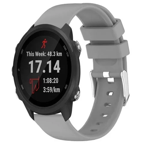 Correa de Silicona para Garmin Forerunner 245 Music 20mm (Gris)