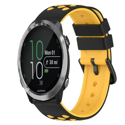 Correa de Silicona para Garmin Forerunner 645 Music 20mm Dos Colores (Negro + Rojo)