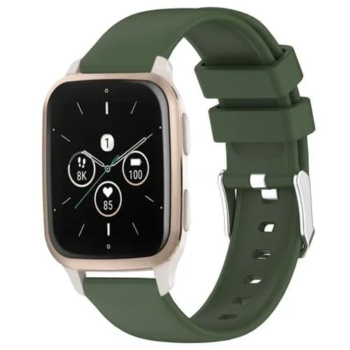 Correa de Silicona para Garmin Forerunner Sq2 Music 20mm (Verde Militar)