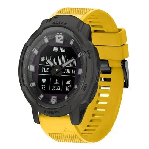 Correa de Silicona para Garmin Instinct Crossover Solar 22mm de Liberación Rápida (Amarillo)