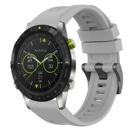 Correa de Silicona para Garmin Marq con Hebilla Negra y Liberación Rápida (Gris)