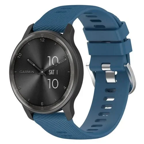Correa de Silicona para Garmin Venu 20mm con Textura Cruzada (Azul)