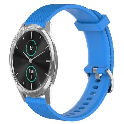 Correa de Silicona para Garmin Vivomove Luxe 20mm con Textura de Diamante (Azul Cielo)