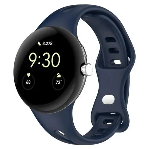 Correa de Silicona para Google Pixel Watch 2 con Hebilla de Mariposa de Cintura Pequeña (Azul Medianoche)