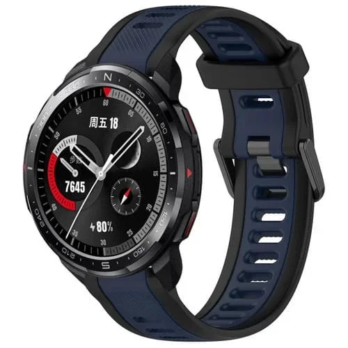 Correa de Silicona para Honor Watch GS Pro 22mm (Azul Medianoche + Negro)