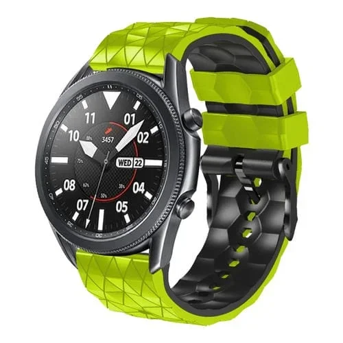 Correa de Silicona para Ticwatch Pro 3 Lite 22mm con Patrón de Fútbol Dos Colores (Verde + Negro)