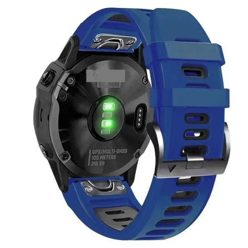 Correa de Silicona Sports para Garmin Fenix 7 Pro 51mm (Azul Medianoche + Negro)