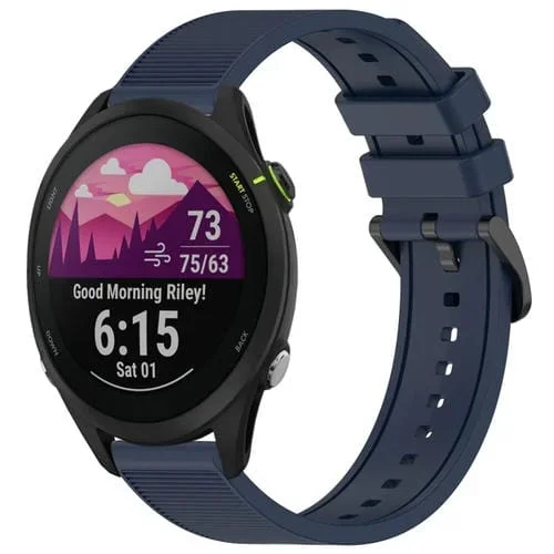 Correa de Silicona Texturizada para Garmin Forerunner 255 Music 22mm (Azul Medianoche)