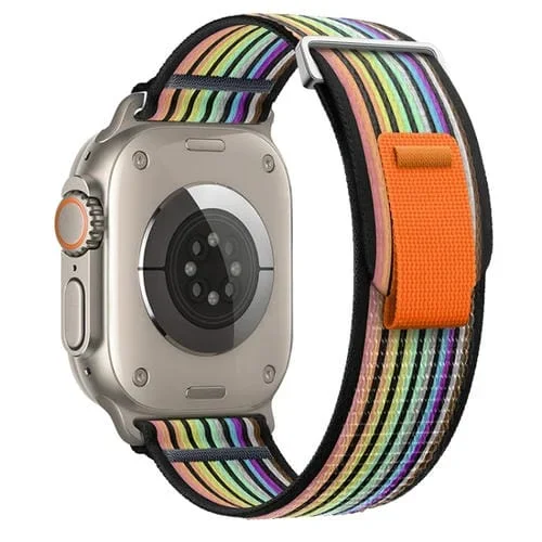 Correa Nailon Doble Sección Apple Watch Ultra 2 49mm (Arcoíris Negro)
