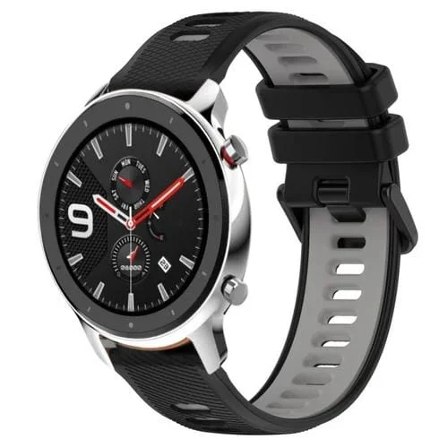 Correa para Amazfit GTR 4 22mm Silicona Deportiva Bicolor (Negro + Gris)