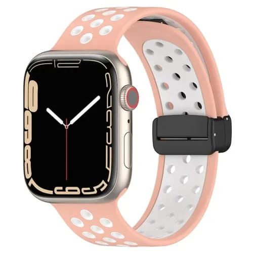 Correa para Apple Watch 2 42mm de Silicona con Hebilla Magnética (Rosa Blanco)