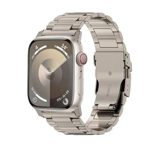 Correa para Apple Watch Se 2022 44mm 26mm Aleación de Titanio con Hebilla de Seguridad (Titanio)
