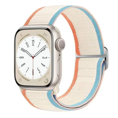 Correa para Apple Watch Se 2022 de 40mm con Hebilla Elástica de Nailon (Blanco Lechoso)