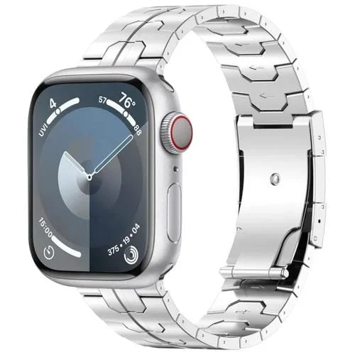 Correa para Apple Watch SE 2023 de Aleación de Titanio con Hebilla de Tortuga de 40mm (Plata)