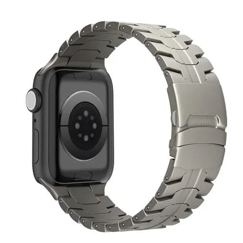 Correa para Apple Watch Series 4 de Acero y Titanio con Hebilla Doble Bloqueo 40mm (Titanio)