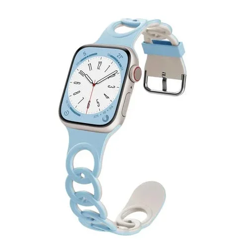 Correa para Apple Watch Series 6 de Silicona Hueca Donut 40mm (Azul Cielo)