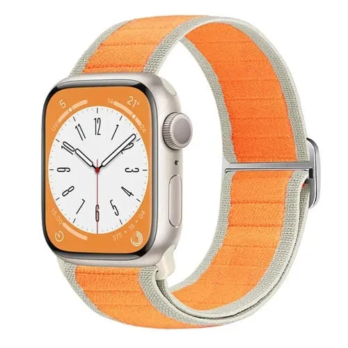 Correa para Apple Watch Series 8 45mm con Hebilla Elástica de Nailon (Naranja)