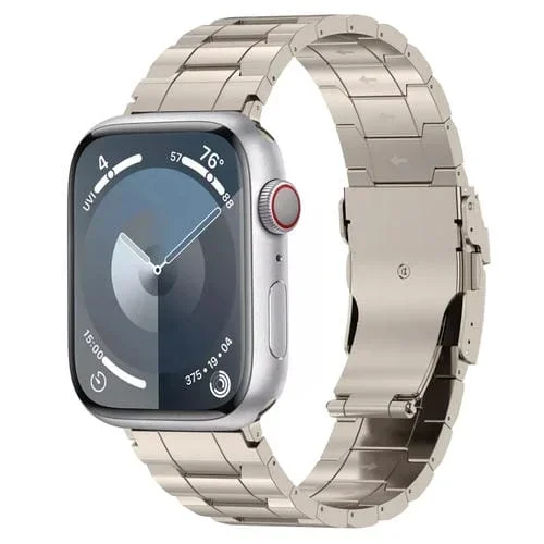 Correa para Apple Watch Series 8 de Acero de Titanio Trapezoidal con Hebilla de Seguridad 41mm (Titanio)
