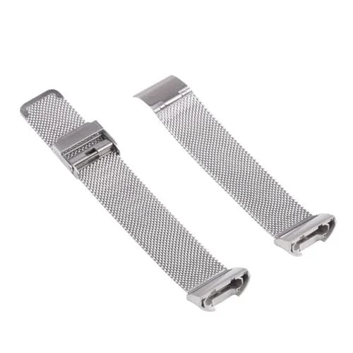 Correa para Fitbit Charge 4 con Doble Seguro Hebilla Milanese Reemplazo (Plata)
