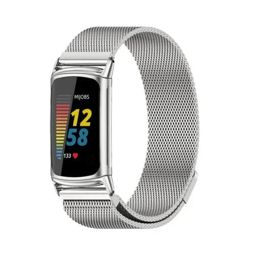 Correa para Fitbit Charge 5 Mijobs Magnetic Metal (Plata)