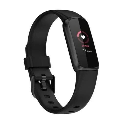 Correa para Fitbit Luxe Silicone Color Buckle, Tamaño S (Negro)