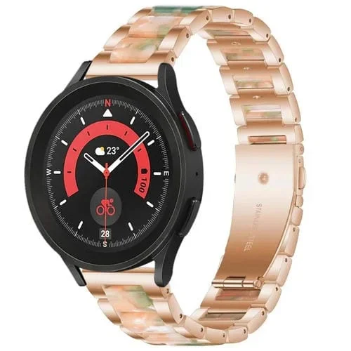 Correa para Galaxy Watch 5 Pro 45mm Interbead Resin Metal (Rose Gold Green)