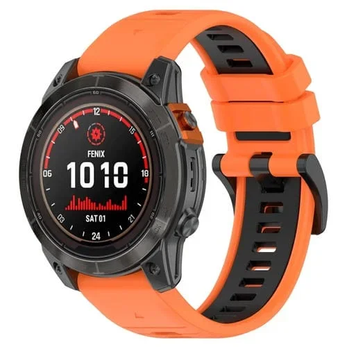 Correa para Garmin Epix Gen 2 22mm Sports Silicona Bicolor (Naranja + Negro)