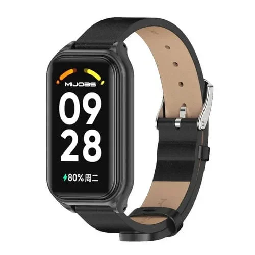 Correa para Redmi Band 2 Mijobs Metal Shell Microfiber Pu Leather (Negro)