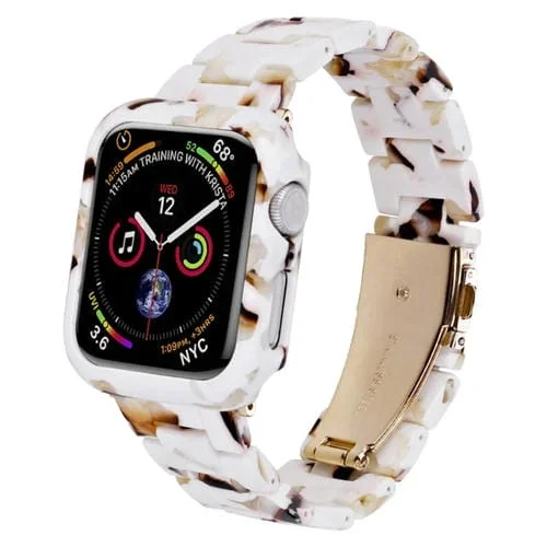 Correa y Funda para Apple Watch Series 8 / 7 41mm Resina Impresa PC (Patrón de Leche)