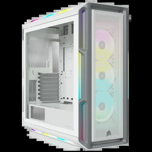 Corsair iCUE 5000T RGB – Carcasa ATX para PC de Torre Media, 208 LED RGB direccionables Individualmente, se Adapta a múltiples radiadores de 360 mm, fácil gestión de Cables, 3 Ventiladores Corsair