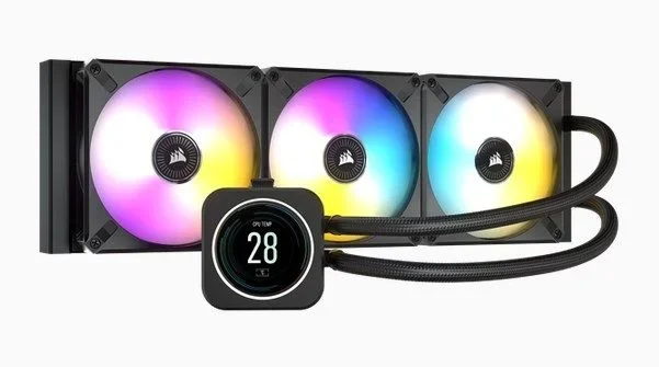 Corsair wasserkühler icue h150i elite lcd procesador sistema de refrigeración líquida todo en uno negro 1 pieza(s)