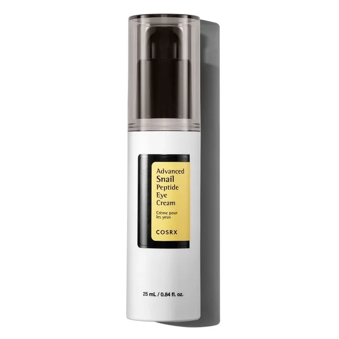 COSRX Snail Peptide Eye Cream con 73,7% de baba de caracol y ácido hialurónico, crema de ojos coreana antiedad para ojos contra líneas finas y círculos oscuros, 25 ml, cuidado de la piel coreana