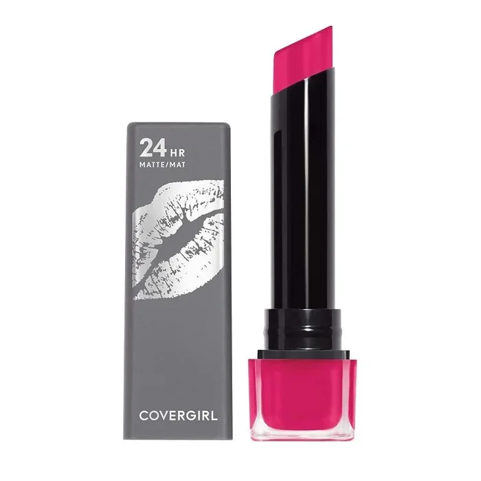 Covergirl Exhibitionist lápiz labial crema mate tono 640 Thrill Seeker, larga duración y color intenso para un look audaz y moderno, 2.8 g.