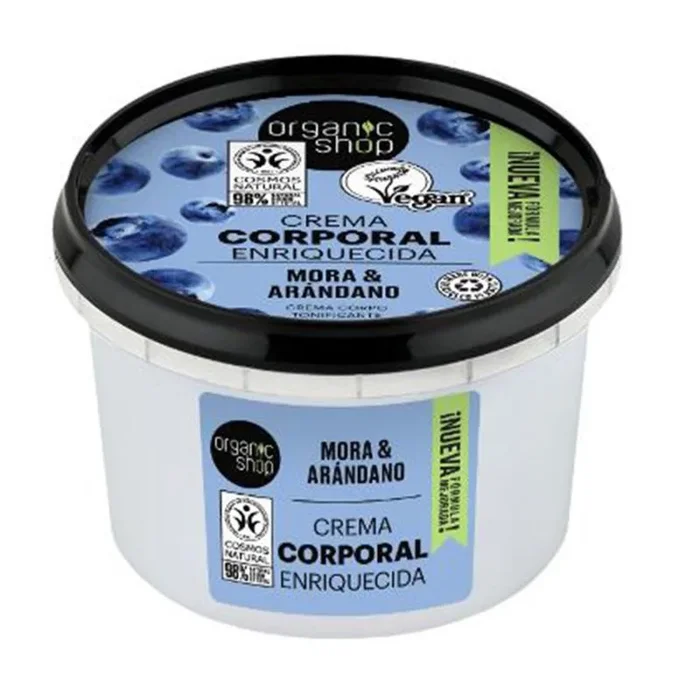 CREMA CORPORAL ENRIQUECIDA «MORA Y ARÁNDANO» DE ORGANIC SHOP, 250 ML