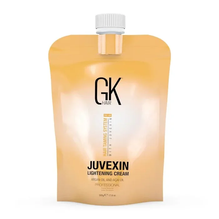 Crema oxidante aclaradora Global Keratin Juvexin / Fórmula suave y eficaz, activa el aclarado del cabello, protege y fortalece con Juvexin, envase 500 g