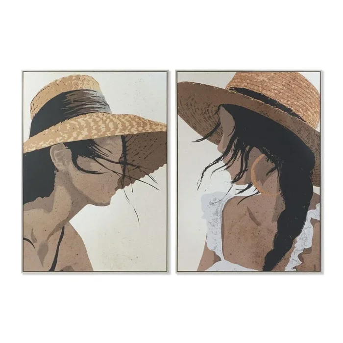 Cuadro dkd home decor 104 x 4,5 x 143,5 cm sombrero moderno (2 unidades)