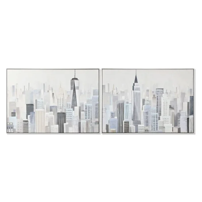 Cuadro home esprit ciudad loft 122,3 x 4,5 x 82,3 cm (2 unidades)
